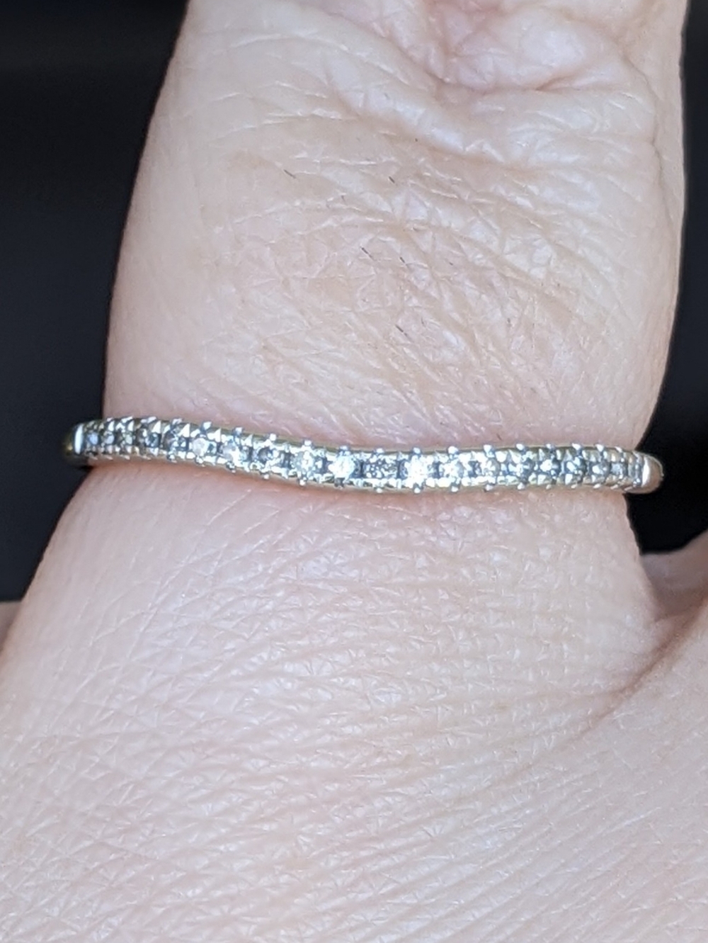 10K White Gold Diamond Thin Half Eternity Ring